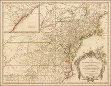 New England, Mid-Atlantic and Southeast Map By Didier Robert de Vaugondy