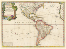 Pacific Northwest and America Map By Paolo Santini / Giovanni Antonio Remondini