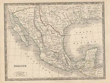 Texas, Southwest, Mexico and Baja California Map By Louis Antoine