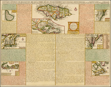 New England, Mid-Atlantic, Southeast and Caribbean Map By Henri Chatelain