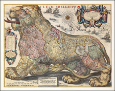 Netherlands Map By Jodocus Hondius / Hessel Gerritsz