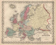 Europe and Europe Map By Joseph Hutchins Colton