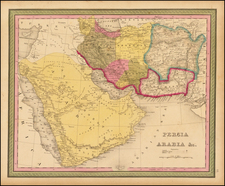 Central Asia & Caucasus and Middle East Map By Samuel Augustus Mitchell