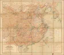 China and Korea Map By Emilii Vasil'evich Bretschneider