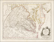 Mid-Atlantic, Delaware, Southeast and Virginia Map By Gilles Robert de Vaugondy