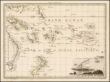 Australia & Oceania, Oceania and New Zealand Map By Conrad Malte-Brun