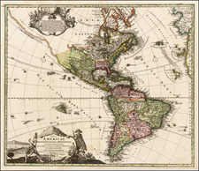 Totius Americae Septentrionalis et Meridionalis Novissima Representatio quam ex fingulis Geographorum Tabulis collecta luci publicae accommodavit By Johann Baptist Homann