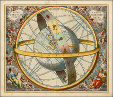 Pacific, Australia, California and Celestial Maps Map By Andreas Cellarius