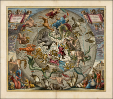 Eastern Hemisphere, Polar Maps and Celestial Maps Map By Andreas Cellarius