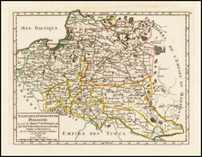 Poland and Balkans Map By Gilles Robert de Vaugondy