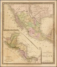 Texas, Southwest, Central America and California Map By Jeremiah Greenleaf