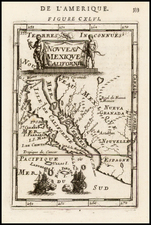 Baja California and California Map By Alain Manesson Mallet