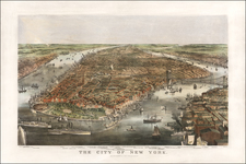 New York City Map By Nathaniel Currier  &  James Merritt Ives