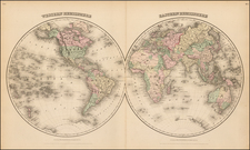 World and World Map By G.W.  & C.B. Colton