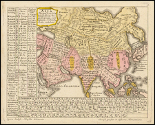 Asia and Asia Map By Homann Heirs / Gottfried Hensel