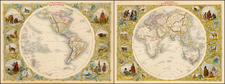 World, Eastern Hemisphere, Western Hemisphere, South America and America Map By John Tallis