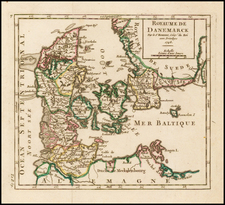 Denmark Map By Gilles Robert de Vaugondy