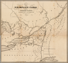 New England and New York State Map By D. Vaughan