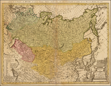 Russia, China, Central Asia & Caucasus and Russia in Asia Map By Homann Heirs