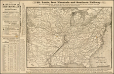 South, Midwest and Plains Map By St. Louis, Iron Mountain  &  Southern Railway