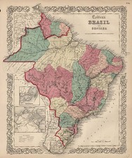 South America and Brazil Map By Joseph Hutchins Colton