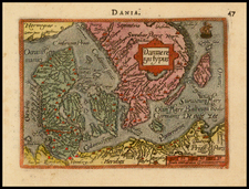 Scandinavia and Denmark Map By Abraham Ortelius