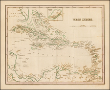 Caribbean Map By Thomas Gamaliel Bradford