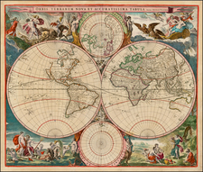 World and World Map By Nicolaes Visscher I