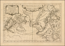 Polar Maps, Alaska, Russia in Asia and Canada Map By Joseph-Nicholas Delisle