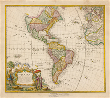 Western Hemisphere, South America and America Map By Homann Heirs / Johann Matthaus Haas