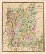 New Hampshire and Vermont Map By Jeremiah Greenleaf