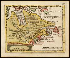 New England, Midwest, Canada and Eastern Canada Map By Johann Christoph Beer