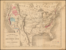 United States, Southwest and California Map By Jules Marcou