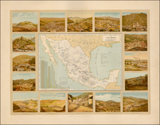 Mexico and Baja California Map By Antonio Garcia y Cubas