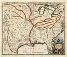 United States, South, Southeast, Texas, Midwest and Plains Map By John Senex