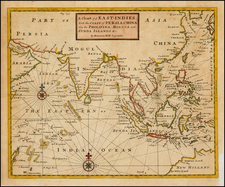 Indian Ocean, China, India, Southeast Asia and Philippines Map By Herman Moll