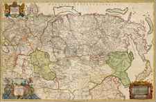 Russia, Ukraine, China, Japan, Korea, India, Central Asia & Caucasus and Russia in Asia Map By Philipp Johann Strahlenberg