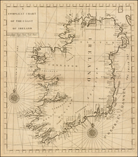 Ireland Map By John Senex / Edmond Halley / Nathaniel Cutler