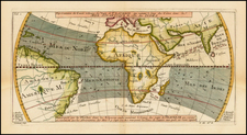 World, World, Atlantic Ocean, Africa and Africa Map By Jacques Nicolas Bellin