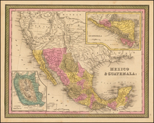 Texas, Southwest and California Map By Samuel Augustus Mitchell