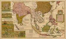 Indian Ocean, China, India, Southeast Asia and Philippines Map By Herman Moll