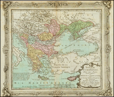 Europe, Russia, Ukraine, Balkans, Turkey and Greece Map By Louis Brion de la Tour