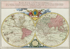 World Map By Louis Brion de la Tour / Alexis-Hubert Jaillot