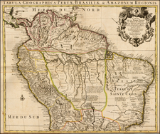 Carte de la Terre Ferme du Perou, du Bresil, et du Pays des Amazones, Dressee sur les Descriptions de Herrera de Laet, et dP.P. d'Acuña, et M. Rodriguez, et sur plusieurs Relations et Observations posterieures . . . By Covens & Mortier