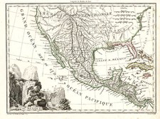 Southwest, Rocky Mountains, Mexico and California Map By Conrad Malte-Brun