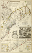 United States, New England, Mid-Atlantic and Southeast Map By Herman Moll