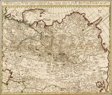 China, Korea, Central Asia & Caucasus and Russia in Asia Map By Carel Allard