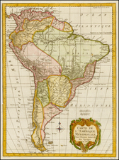 South America Map By Jacques Nicolas Bellin