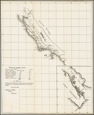 Baja California and California Map By P.S. Duval