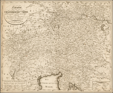 Austria, Hungary, Czech Republic & Slovakia, Balkans and Germany Map By Franz Ludwig Gussefeld